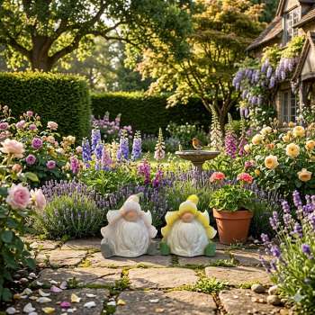 2er Set Goldiger Gnom Glocky groß ca. 17 cm - Dekofigur